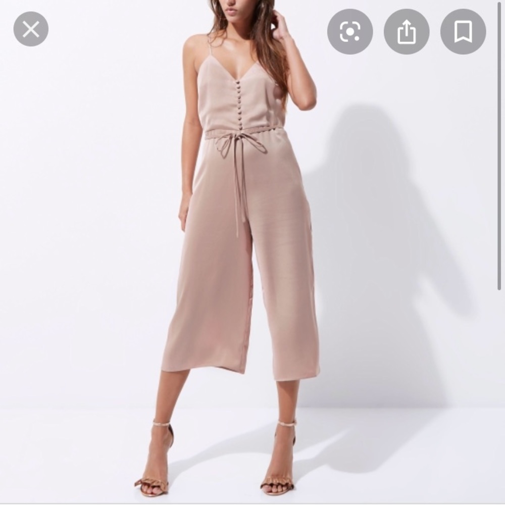 River Island Nude Pink culotte jumpsuit - Size 4